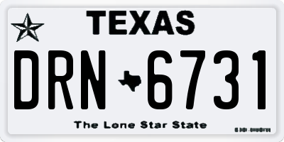 TX license plate DRN6731