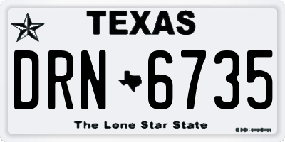 TX license plate DRN6735