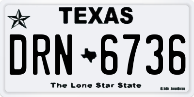 TX license plate DRN6736