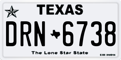 TX license plate DRN6738