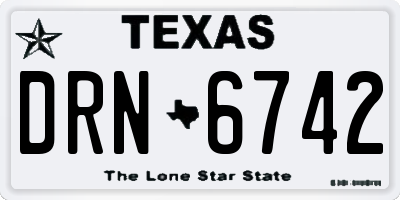 TX license plate DRN6742