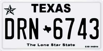 TX license plate DRN6743
