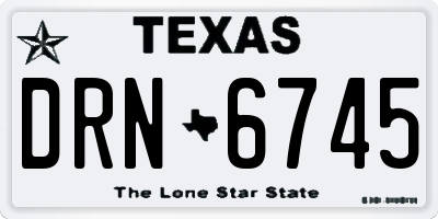 TX license plate DRN6745
