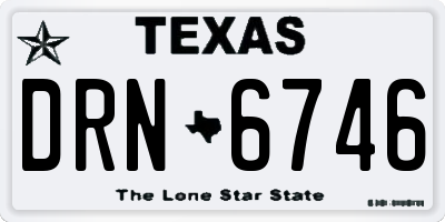 TX license plate DRN6746