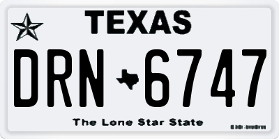 TX license plate DRN6747