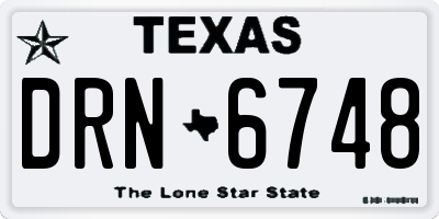 TX license plate DRN6748