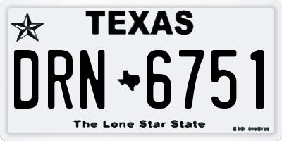 TX license plate DRN6751