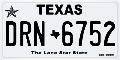 TX license plate DRN6752