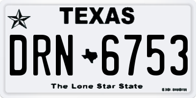 TX license plate DRN6753