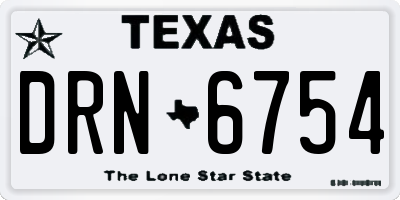 TX license plate DRN6754