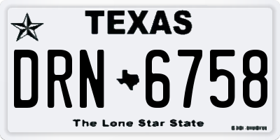 TX license plate DRN6758