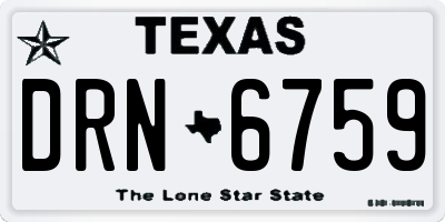 TX license plate DRN6759