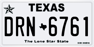 TX license plate DRN6761