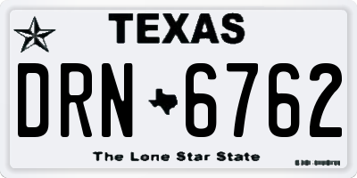 TX license plate DRN6762