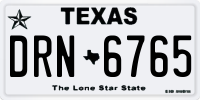 TX license plate DRN6765