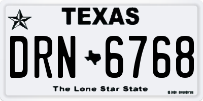 TX license plate DRN6768
