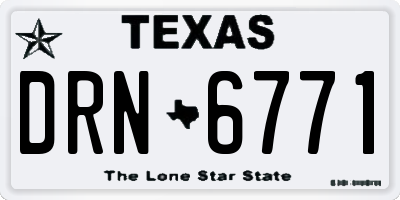 TX license plate DRN6771