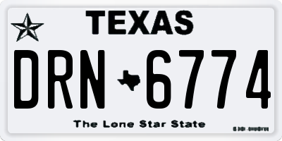 TX license plate DRN6774