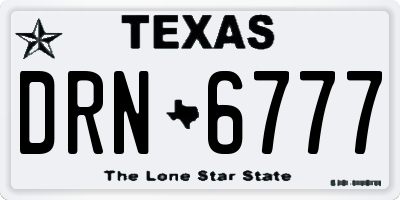 TX license plate DRN6777