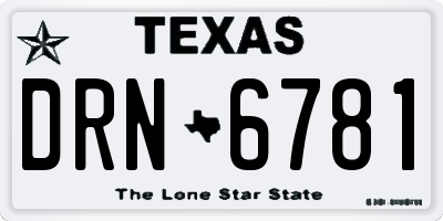 TX license plate DRN6781