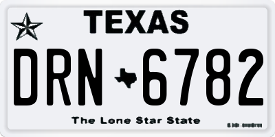 TX license plate DRN6782