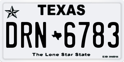 TX license plate DRN6783
