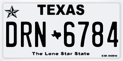 TX license plate DRN6784
