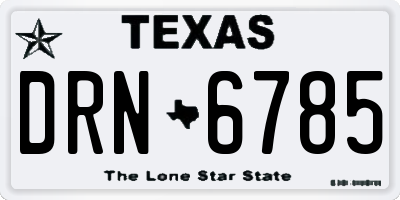 TX license plate DRN6785