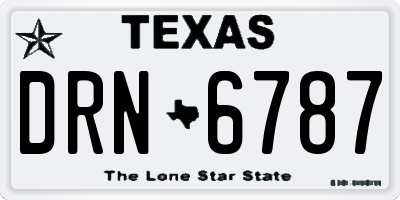 TX license plate DRN6787