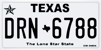 TX license plate DRN6788