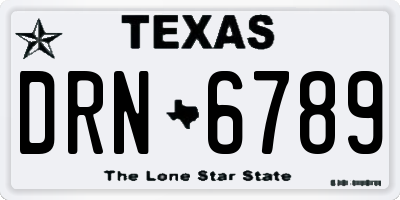 TX license plate DRN6789