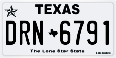 TX license plate DRN6791