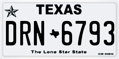 TX license plate DRN6793