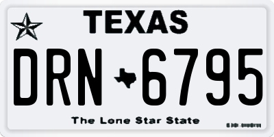 TX license plate DRN6795