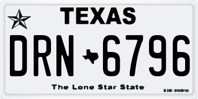 TX license plate DRN6796
