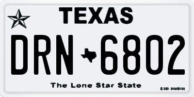 TX license plate DRN6802