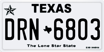 TX license plate DRN6803