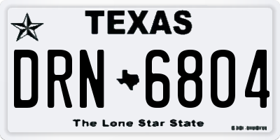 TX license plate DRN6804