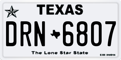 TX license plate DRN6807