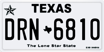 TX license plate DRN6810