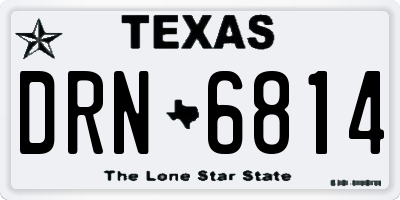 TX license plate DRN6814