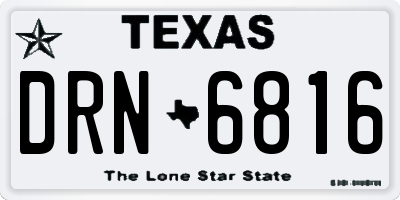 TX license plate DRN6816