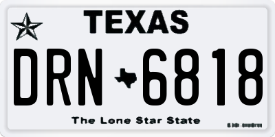 TX license plate DRN6818