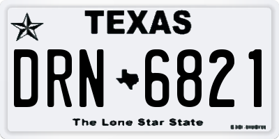 TX license plate DRN6821