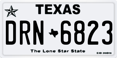 TX license plate DRN6823