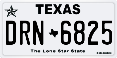 TX license plate DRN6825