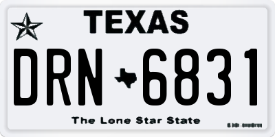 TX license plate DRN6831