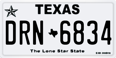 TX license plate DRN6834