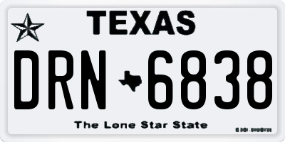 TX license plate DRN6838