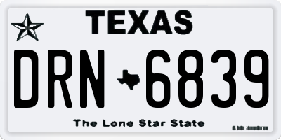TX license plate DRN6839